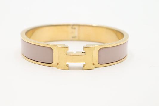 Hermes Clic H Enamel Creme Bracelet