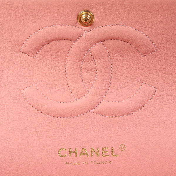 CHANEL Around 2004 Made Caviar Skin Classic Flap Chain Bag 25Cm Pink