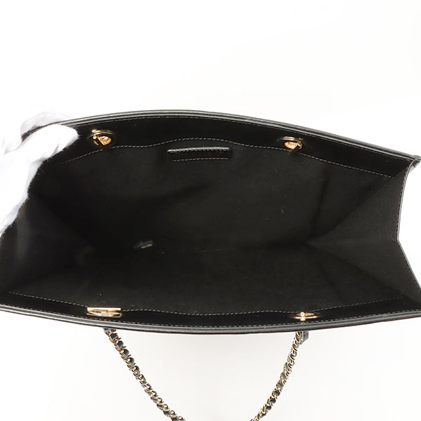 Chanel Around 2002 Made Canvas Cc Mark Logo Print Chain Tote Bag Black