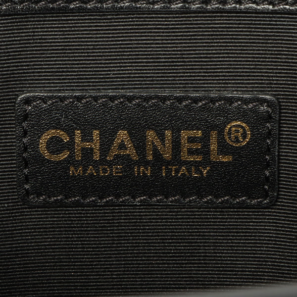 Chanel Around 2002 Made Canvas Cc Mark Logo Print Chain Tote Bag Black