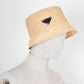 PRADA Raffia Triangle Logo Hat