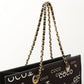 Chanel Around 2002 Made Canvas Cc Mark Logo Print Chain Tote Bag Black