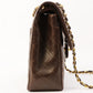 Chanel Around 1990 Made Classic Flap Turn-Lock Chain Bag Brown