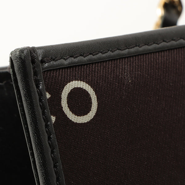 Chanel Around 2002 Made Canvas Cc Mark Logo Print Chain Tote Bag Black
