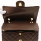 Chanel Around 1990 Made Classic Flap Turn-Lock Chain Bag Brown