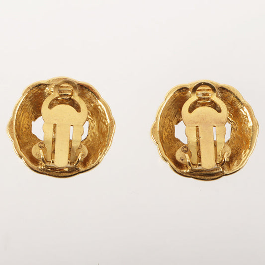 Chanel 1988 Made Round Cutout Cc Mark Earrings