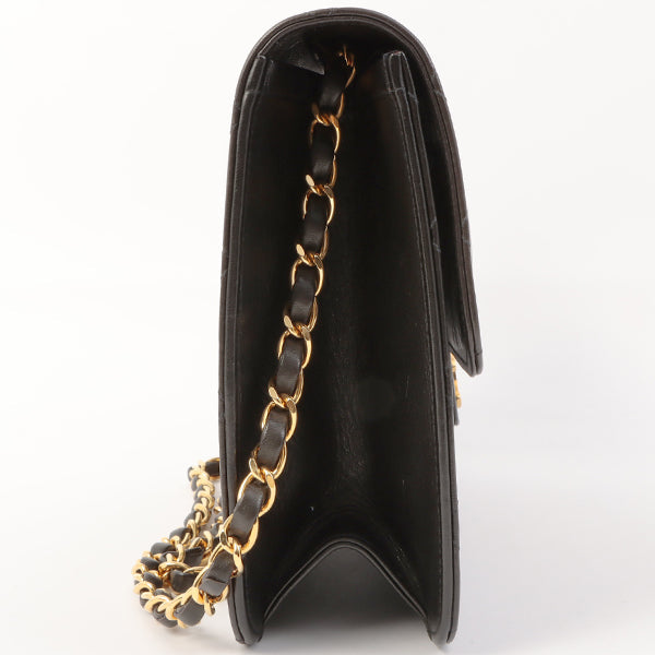 Chanel Around 1997 Made Cc Mark Plate Chain Bag Black