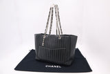 Chanel Mademoiselle Tote in Black Striped Leather