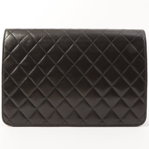 Chanel Around 1997 Made Cc Mark Plate Chain Bag Black