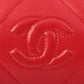 Chanel Around 1985~1990 Made Cc Mark Stitch Fringe Mini Chain Bag Red