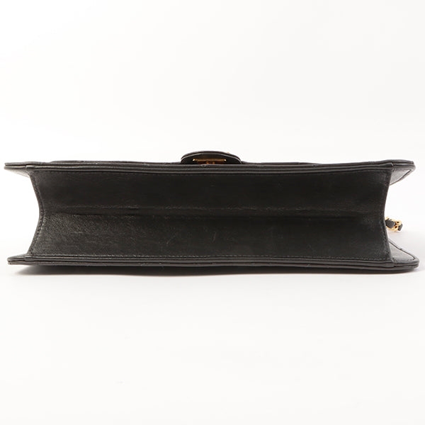 Chanel Around 1997 Made Cc Mark Plate Chain Bag Black