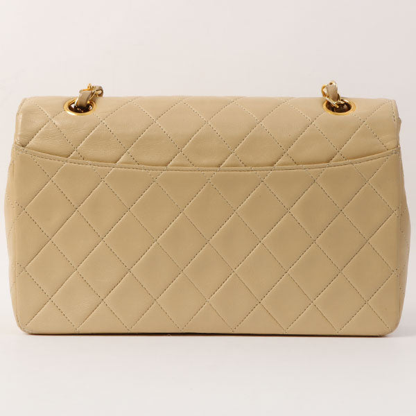Chanel Around 1990 Made Design Flap Chain Bag With Pouch Beige