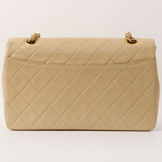 Chanel Around 1990 Made Design Flap Chain Bag With Pouch Beige