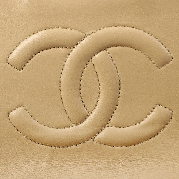 Chanel Around 1990 Made Design Flap Chain Bag With Pouch Beige