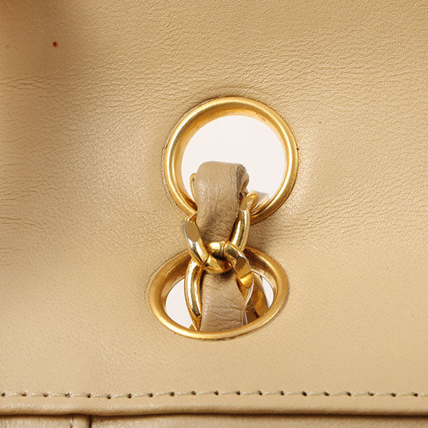 Chanel Around 1990 Made Design Flap Chain Bag With Pouch Beige