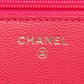 CHANEL Hot Pink Caviar Quilted French New Wave Chain CC Wallet On Chain WOC