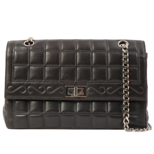 Chanel Around 2001 Made 2.55 Design Stitch Side Cc Mark Chain Bag Black
