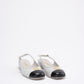 Chanel 25A CC Black / White Leather Mule Pointed Toe Size 37