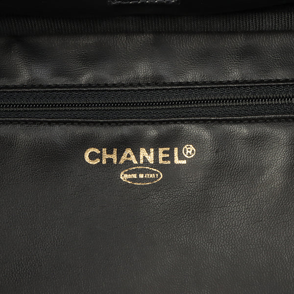 Chanel Around 1997 Made Caviar Skin Cc Mark Stitch 2Way Vanity Black