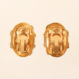 CHANEL 1994 Made Oval Cc Mark Earrings