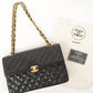 Chanel Around 1990 Made Design Flap Turn-Lock Chain Bag Black