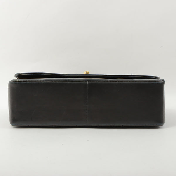 Chanel Around 1998 Chevron Turn-Lock Chain 2Way Bag Black