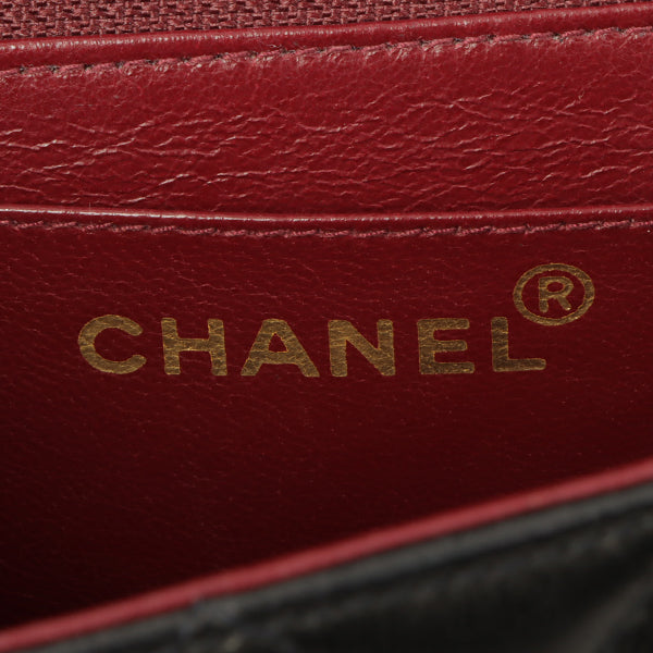 Chanel Around 1992 Made Classic Flap Hand Bag Black