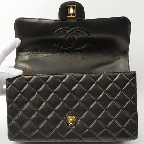 Chanel Around 1992 Made Classic Flap Hand Bag Black