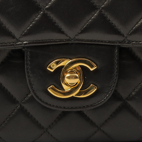 Chanel Around 1992 Made Classic Flap Hand Bag Black