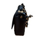 Chanel Classic Flap Mini   Black Silk Satin Gem CC Buckle Crossbody Bag