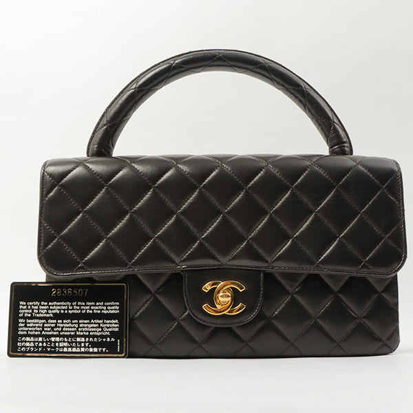 Chanel Around 1992 Made Classic Flap Hand Bag Black