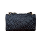 Chanel Classic Flap Mini   Black Silk Satin Gem CC Buckle Crossbody Bag