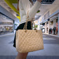 CHANEL Beige Quilted Caviar Grand Shopping Tote TWS