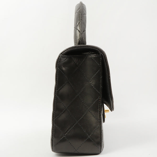 Chanel Around 1992 Made Classic Flap Hand Bag Black