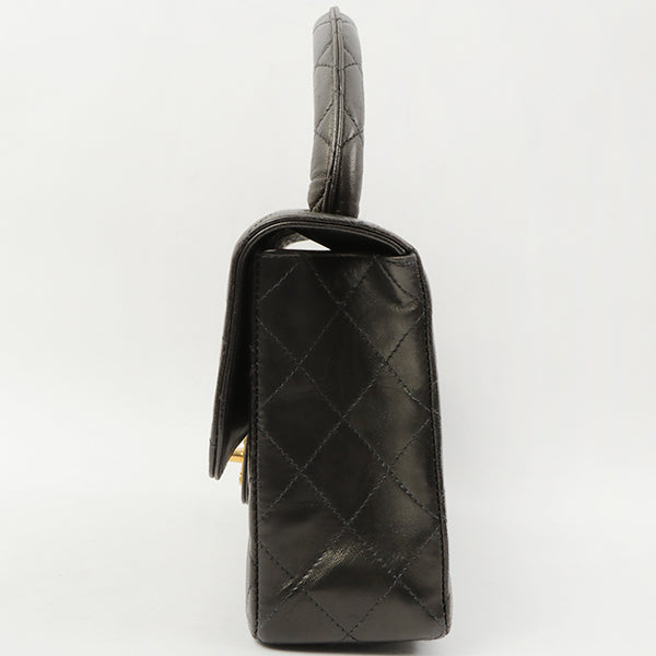 Chanel Around 1992 Made Classic Flap Hand Bag Black