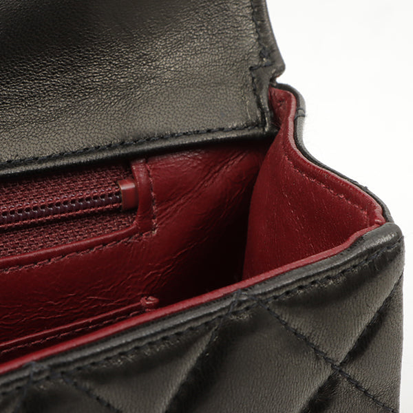 Chanel Around 1992 Made Classic Flap Hand Bag Black