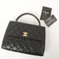 Chanel Around 1998 Made Turn-Lock Top Handle Bag Black