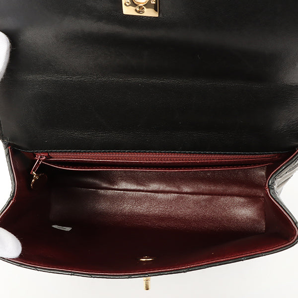 Chanel Around 1998 Made Turn-Lock Top Handle Bag Black