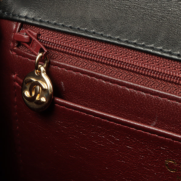 Chanel Around 1998 Made Turn-Lock Top Handle Bag Black