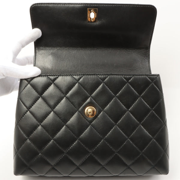 Chanel Around 1998 Made Turn-Lock Top Handle Bag Black