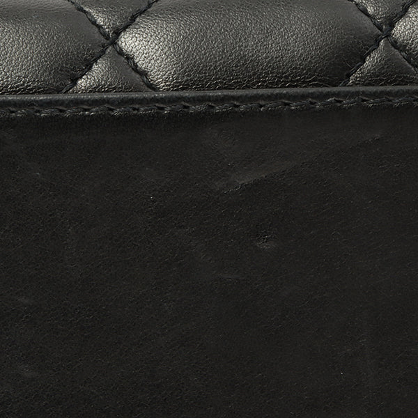 Chanel Around 1998 Made Turn-Lock Top Handle Bag Black
