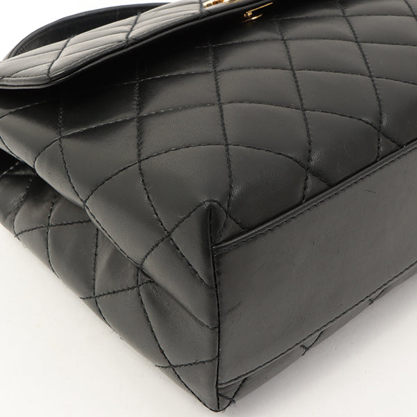 Chanel Around 1998 Made Turn-Lock Top Handle Bag Black