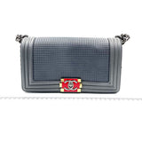 CHANEL Dark Grey/Silver Boy Bag Cruise Collection 2014 SHOULDER BAGS