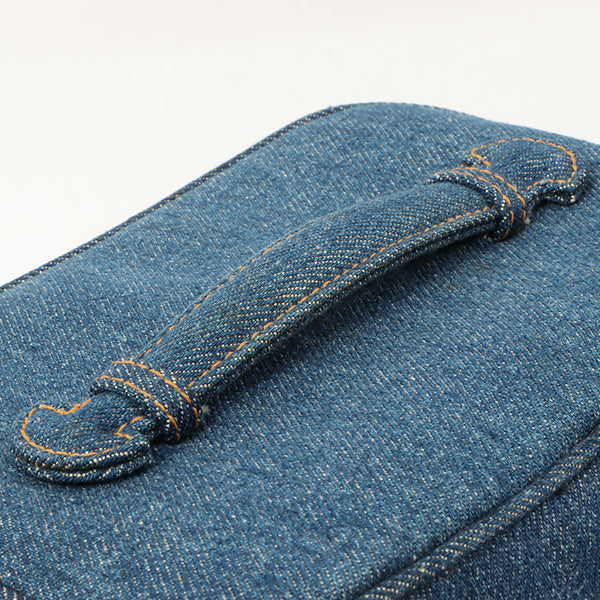 Chanel Around 1997 Made Denim Cc Mark Stitch Vanity Indigo