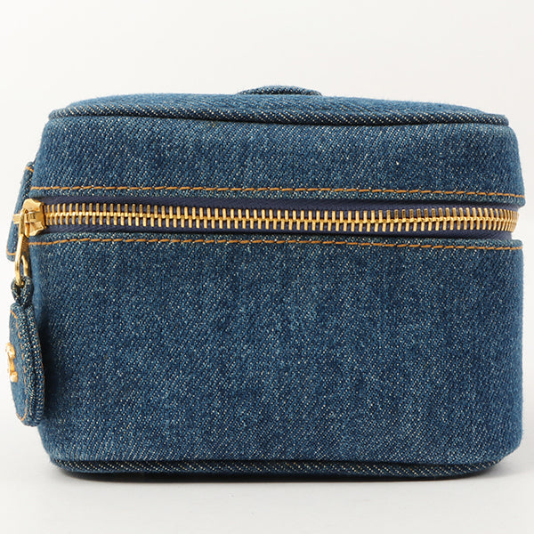 Chanel Around 1997 Made Denim Cc Mark Stitch Vanity Indigo