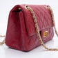 CHANEL Aged Calfskin Quilted 2.55 Reissue Mini Flap Red