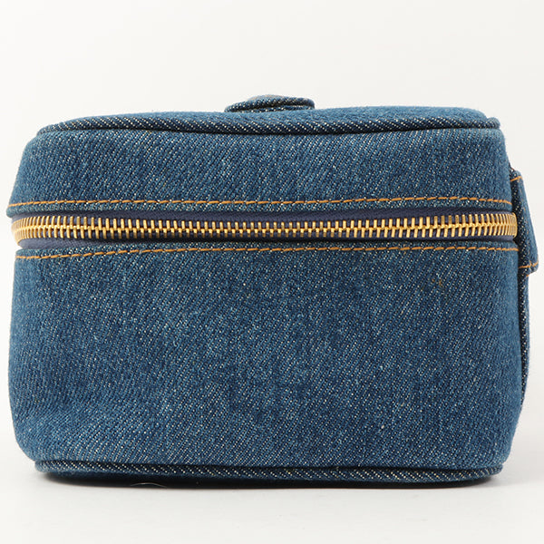Chanel Around 1997 Made Denim Cc Mark Stitch Vanity Indigo