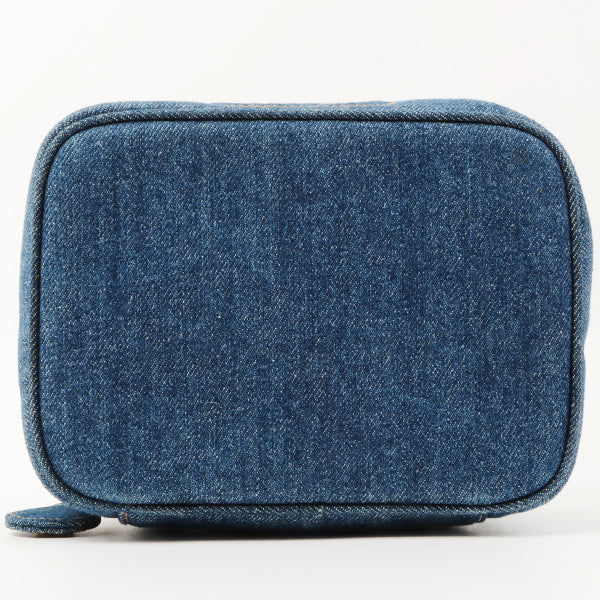 Chanel Around 1997 Made Denim Cc Mark Stitch Vanity Indigo