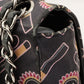 Chanel Around 2005 Made Satin Print Classic Flap Chain Bag 25Cm Black / Multi
