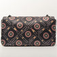 Chanel Around 2005 Made Satin Print Classic Flap Chain Bag 25Cm Black / Multi